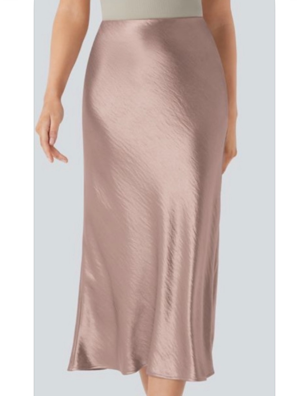 HALARA Satin Midi Slip Skirt w/stretch NWT